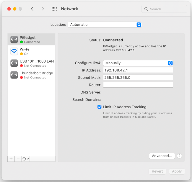 IPv4 properties MacOS